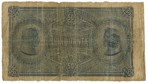 50 LIRE BANCA NAZIONALE TOSCANA REGNO D'ITALIA MATRICE III TIPO 23/12/1883 MB/BB - Afbeelding 2 van 6