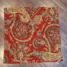 Pottery Barn Pillow EURO Sham • CAROLINE PAISLEY Transitional Red Floral Classic