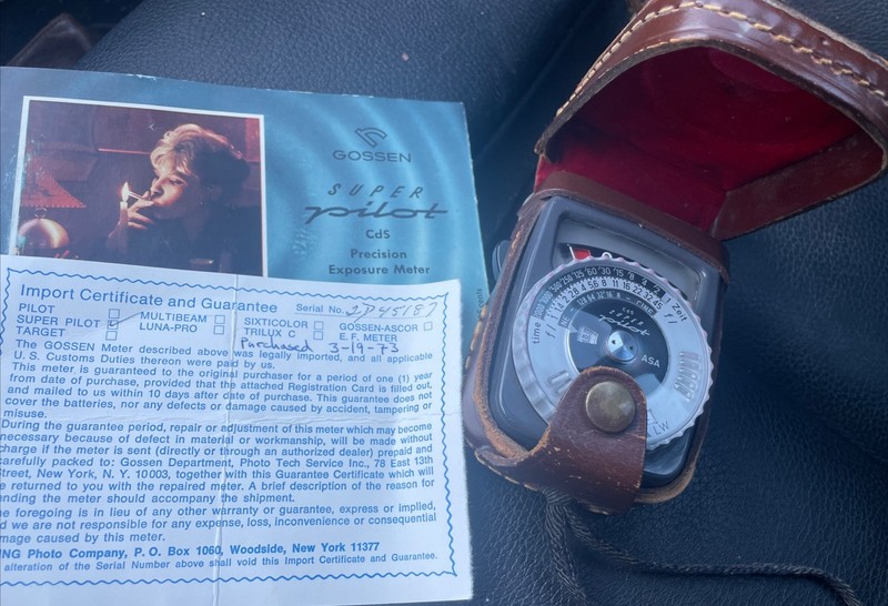 Gossen Super Pilot CDs Light Meter with Case Manual And Original Certificate