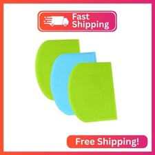 SURDOCA Dough Scraper Bench Scraper - 3P 5.9x4.3" Plastic Flexible Bowl Scraper,