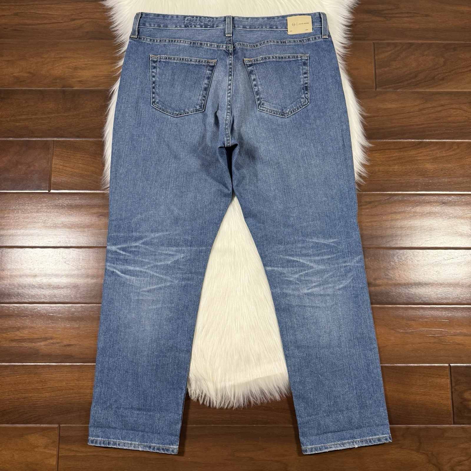 AG Adriano Goldschmied Size 32 R The Ex Boyfriend Slim Slouchy Aged Denim Jeans thumbnail 7