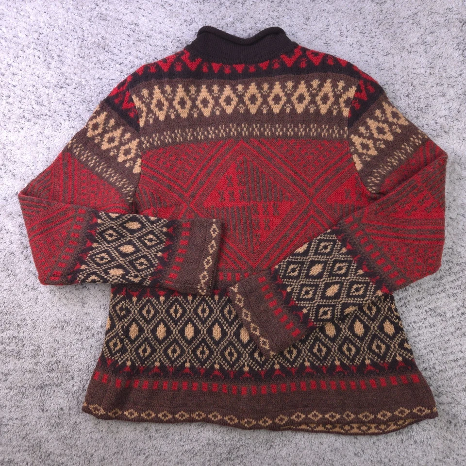 Кардиган Geiger свитер женщин маленький шерсти геометрический рулон шеи винтажный Австрия - Изображение 2 из 4