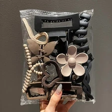 11pcs Women's High-end Frosted Clip Set Women's Back Head Hair Shark Clip Headwe