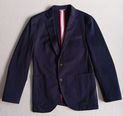 El Ganso Sakko Blazer Blau Größe 48 Knöpfe Ellenboge Patches Polyester Polyamid