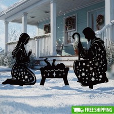 Unique Metal Nativity Yard Stake Outdoor Christmas Decor Durable Gift Loved Ones