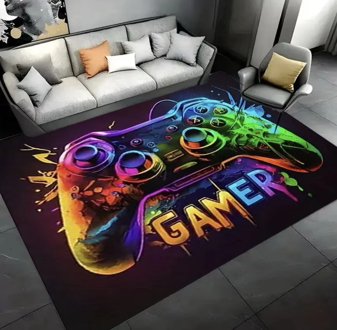 Gamer XBOX Controller Rug Mat 150cm X 100cm Gaming Colourful Console Carpet