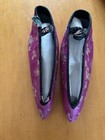 Pair Antique Silk Embroidered Chinese Lotus Childs Shoe Slipper Binding Pre 1900 — photo 9