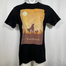 The Mandalorian Star Wars Din Djarin Baby Yoda Black T-Shirt Men's LARGE