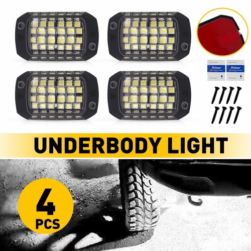MICTUNING 16-Pod Pure White LED Rock Lights Kit – 60W 3840LM Underbody Glow – 10-30V – Universal Fit