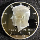 2007-S Proof Silver Kennedy Half Dollar - 90% Silver- Deep Cameo -San Francisco