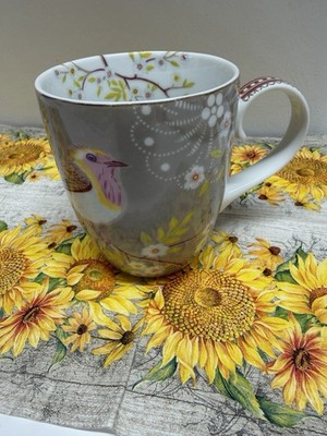 Pip Studio Khaki Bird Floral Fine Porcelain Coffee - Tea Cup