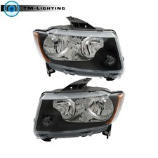 Pair For 2011-2013 Jeep Grand Cherokee2011-2017 Jeep Compass Headlight Halogen