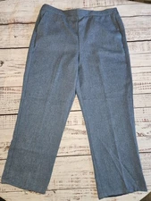 Alfred Dunner Petite 14P Blue Pull On Pants Front Pockets Elastic Waist