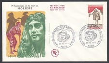 France Surcharges Premier Jour FDC Yvert 1771 - Mort De Molière - 1973