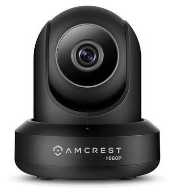 Black AmCrest UltraHD 2K 3MP WiFi Video Security Camera