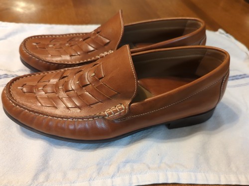 Johnton & Murphy Brown Woven Leather Loafers Men's size 10 Medium - Picture 4 of 21