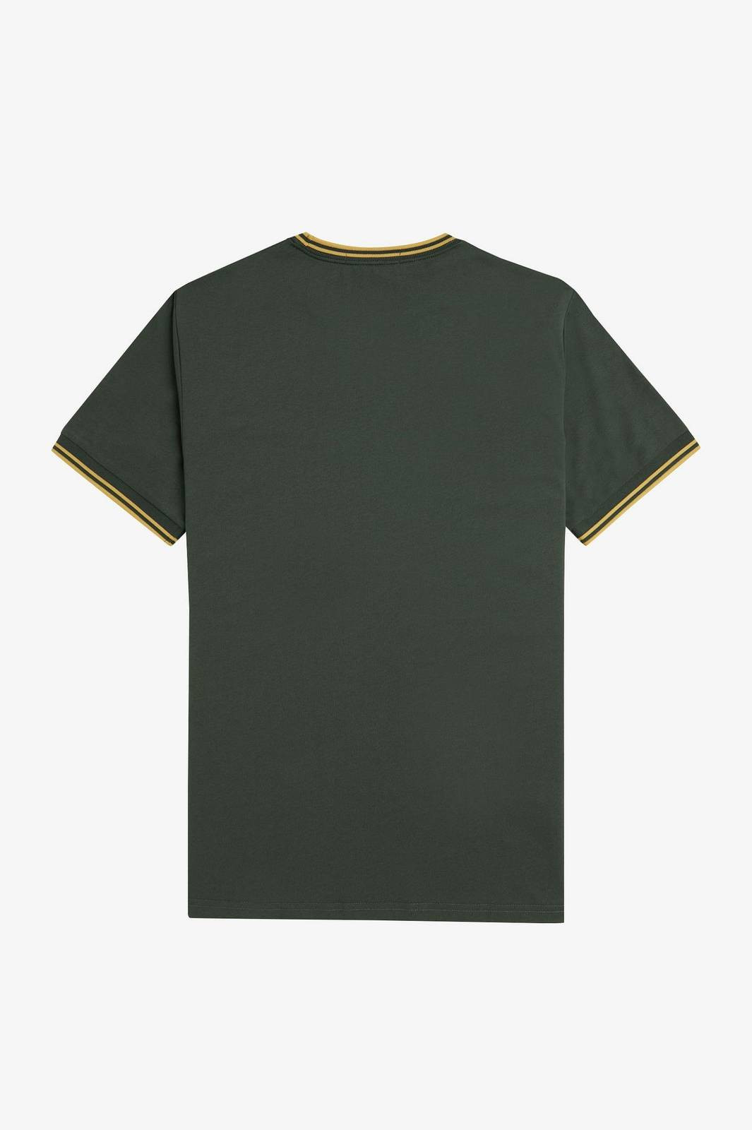 Fred Perry T-shirt Con Doppia Riga Verde - Taglia M Abbigliamento Uomo T-shirts