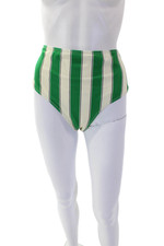 STAUD Womens Devon High Rise Bikini Bottoms - Bungalow Stripe Size L