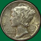 1940 Mercury Dime Almost Uncirculated AU Coin #36883