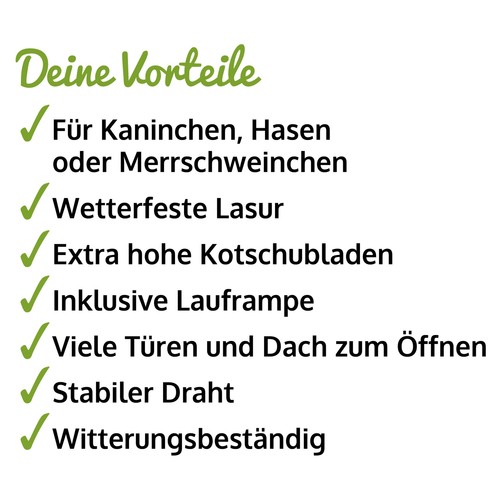 Hasenstall Kaninchen Stall König XXL mit Auslauf Freilauf Kleintier Käfig Gehege - Bild 11 von 12