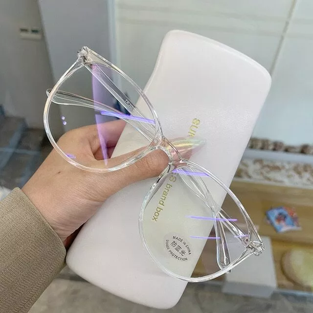 Oulylan-gafas transparentes para hombre y mujer, anteojos con montura de  luz azul, para ordenador, montura óptica transparente para Miopía