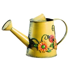 Decorative Sunflower & Ladybug Metal Watering Can