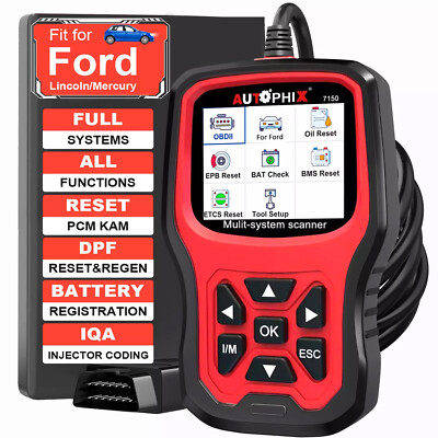 Autophix 7150 For Ford Car OBD2 Scanner All System Diagnostic Oil BMS EPB ABS