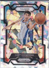 CHET HOLMGREN Oklahoma City OKC Thunder Basketball RARE SILVER CRACKED ICE PRIZM