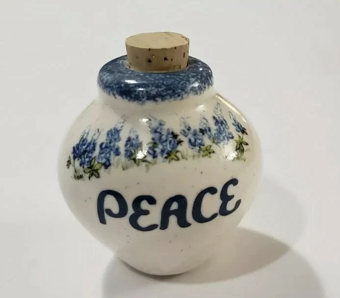 MENSAJE DE DESPLAZAMIENTO 'Que seas bendecido con la paz' interior 21/4"T BOTELLA DE CERÁMICA PAZ  Foto 2 de 4