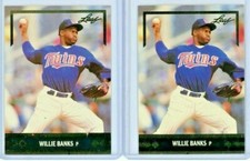 TWO (2) 1991 Leaf Gold Leaf Rookies Insert Willie Banks RC - Minnesota Twins