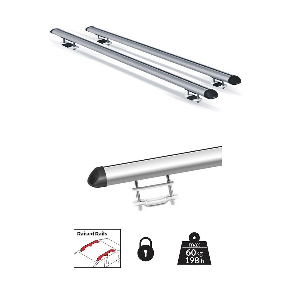 Barre Portatutto Da 130 Cm In Acciaio Per Auto Con Tetto Liscio – Kit Di Montaggio E Chiavi Incluse – Compatibili Con DR 3, Evo 3 E Honda CR-V IV (no Rails)