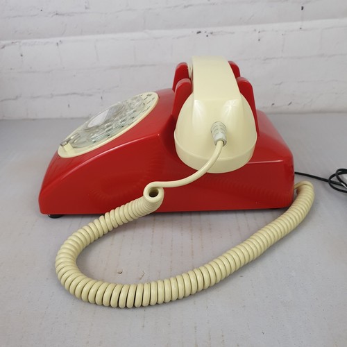 Telefono fisso da scrivania retro Steepletone ROSSO riproduzione quadrante rotante modello STP1960 - Foto 13 di 22