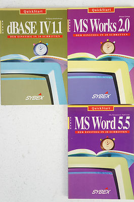 3 Broschüren MS Word 5.5 dBase IV 1.1 MS Works 2.0 Quick Start Sybex B5523