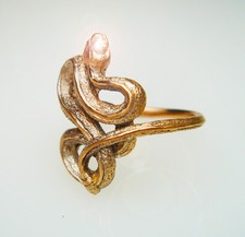 Snake Ring. Pink 18K Gold.Finger Size 6