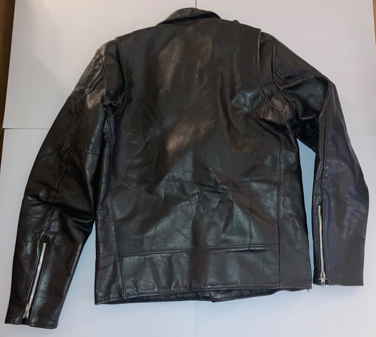 VTG Leather Biker Jacket Sears The Leather Shop Mens 44 X VTG Leather Biker Jacket Sears The Leather Shop Mens 44 X
