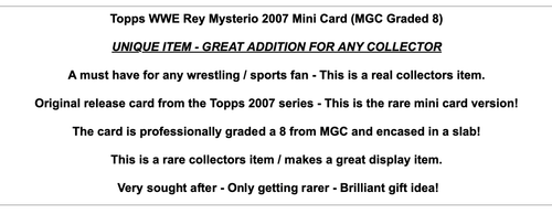 Graded WWE Topps Rey Mysterio Trading Card Rare Vintage WF Memorabilia Wrestling - Picture 2 of 9