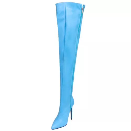 Women Stiletto Heels Shoes Pointed Toe Party Over The Knee Thigh High Boots - Bild 14 von 31