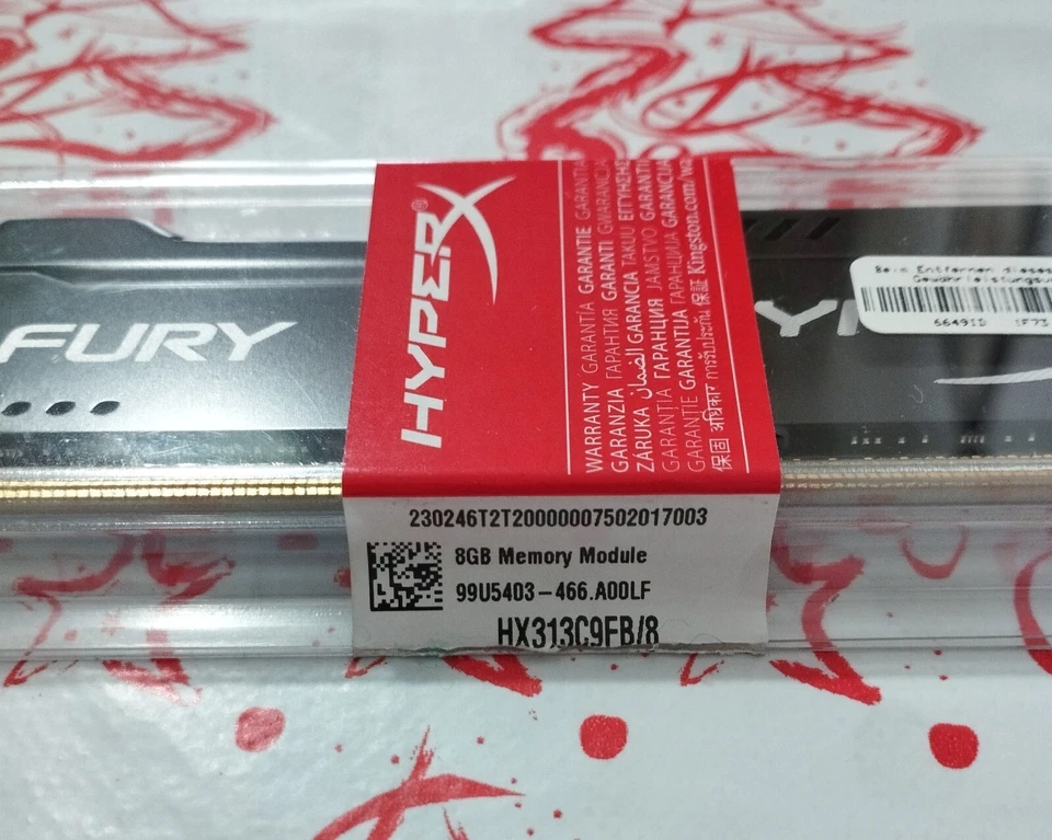HyperX FuryRAM PC3-10600 DDR3 1333MHZ 8GB (1x8GB) HX313C9FB/8 NERO - Immagine 2 di 4