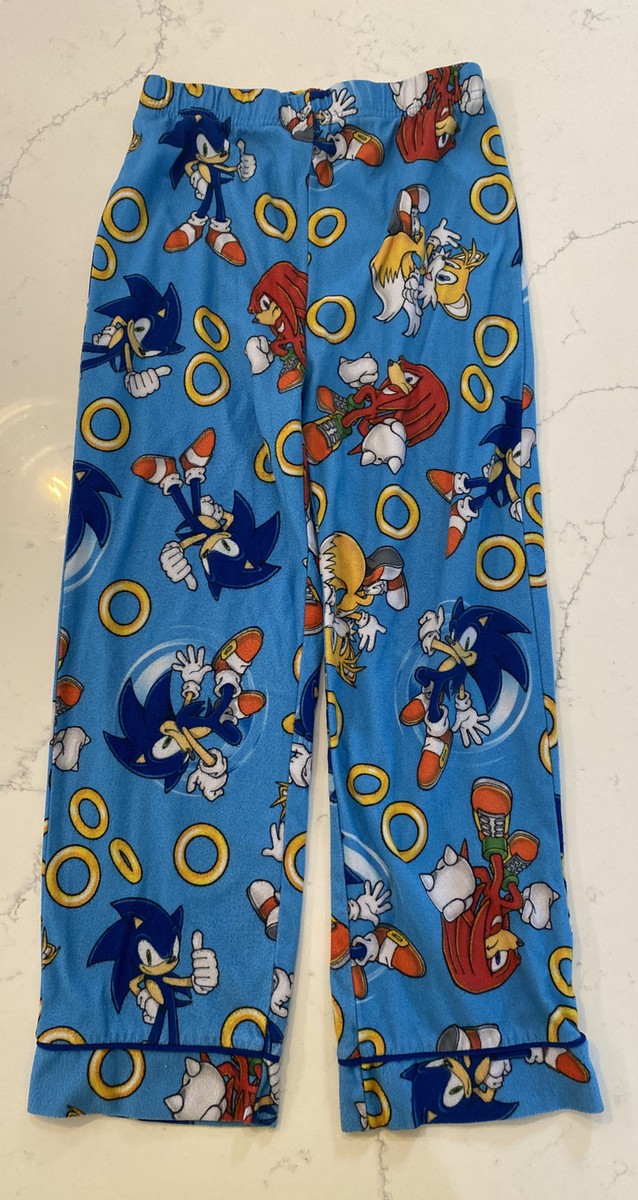 Sega Sonic Boys Pajama Pants Size 6-7 Sleep Pants Stretch Waist
