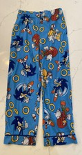 Sega Sonic Boys Pajama Pants Size 6-7 Sleep Pants Stretch Waist Blue Red Tails