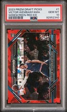 PSA 10 Victor Wembanyama RC 2023 Prizm Draft Widescreen #1 SSP Red Cracked Ice🧊