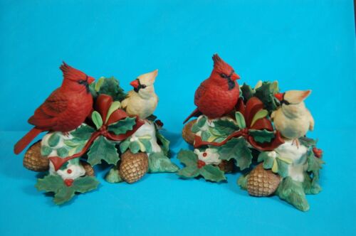 Lenox Winter Greetings Cardinal Red Bird Centerpiece Candlestick 1998 MINT COND. - Picture 1 of 19