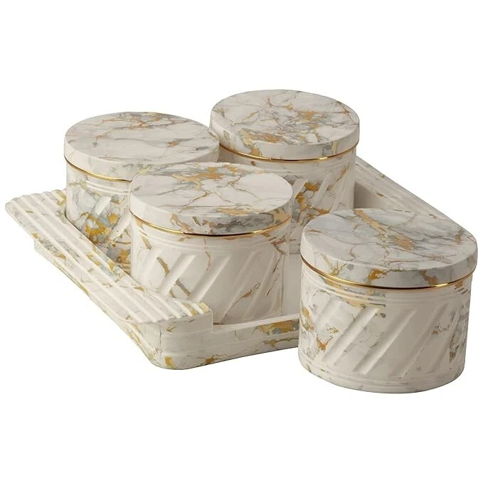 Unbreakable & Air tight Dry Fruit Container Tray Set with Lid & Serving Tray, Ai