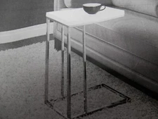 MONARCH SPECIALTIES ACCENT TABLE 18.25 "LONG X 10.25"W X 25.25" H CHROME ,WHITE