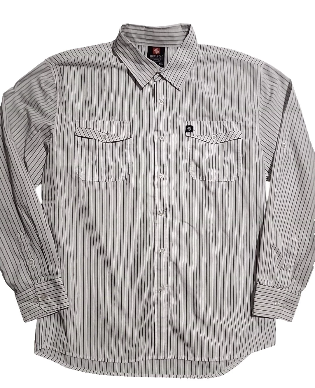 Camisas masculinas casuais listradas de poliéster Southpole com botões