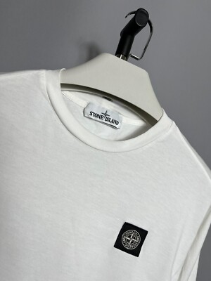 Men's Stone Island Long Sleeve T-Shirt White 721522713 Sz S | eBay