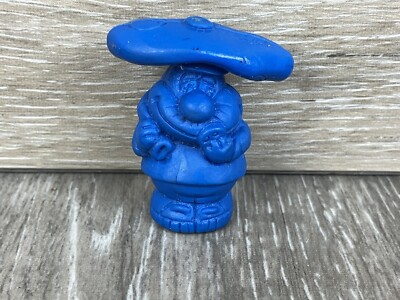 Cookie Crisp Pencil Topper Blue Rubber 1.5  Tall Vintage 1991
