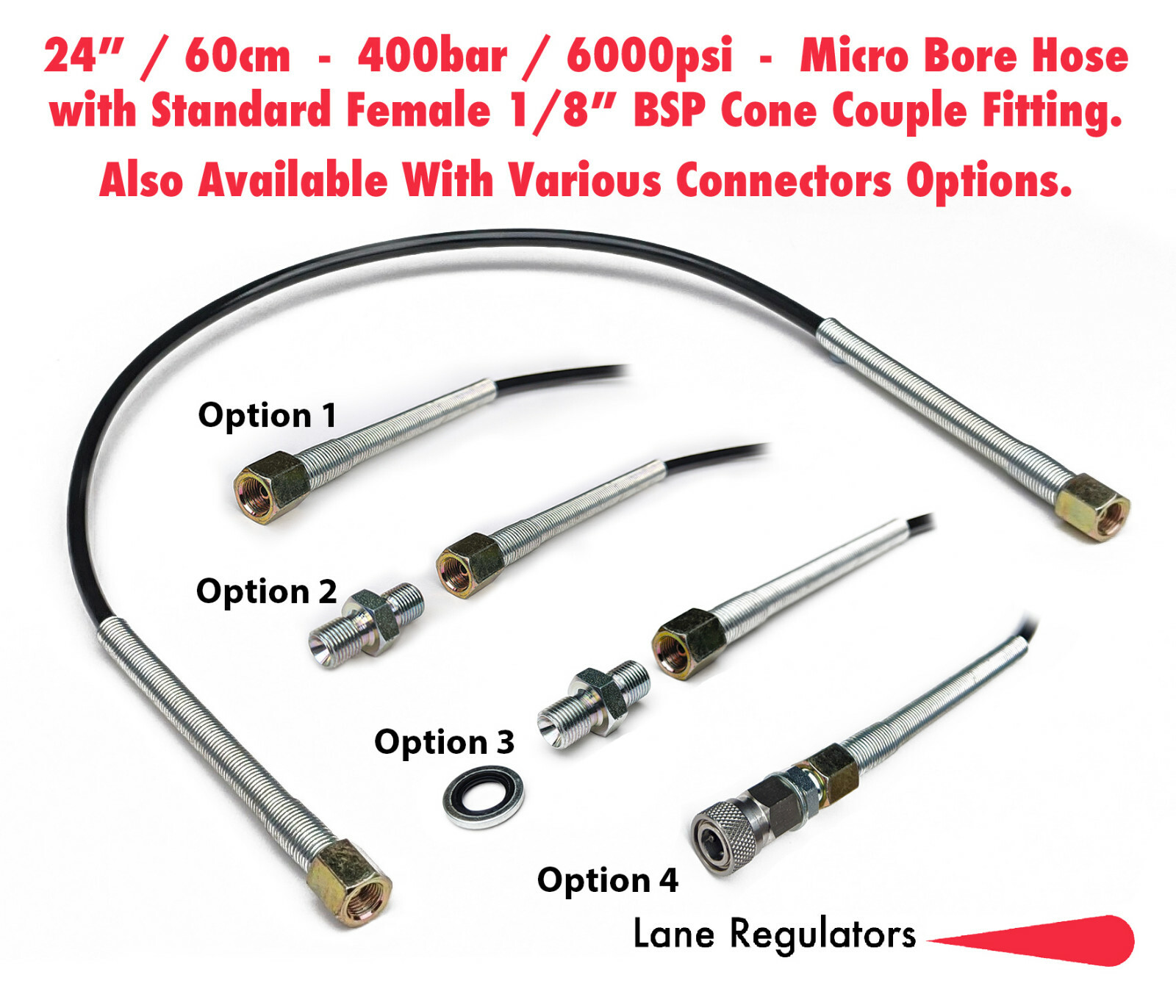 Air Rifle Charging Filling Micro Hose 24"60cm 400bar Stirrup Pump Dive