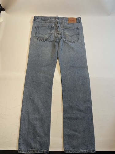 Levis 505 Jeans W34 L33 Mens Light Blue Regular Straight Fit Vintage Denim - Picture 8 of 12