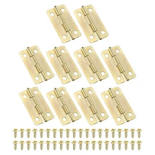 Small Butt Hinges 1-3/16 Inch, 10 Pack Mini Jewelry Box Hinge with Screw, Gold